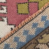 Mustard Pink Oriental Pattern Turkish Rug, 135x232Cm