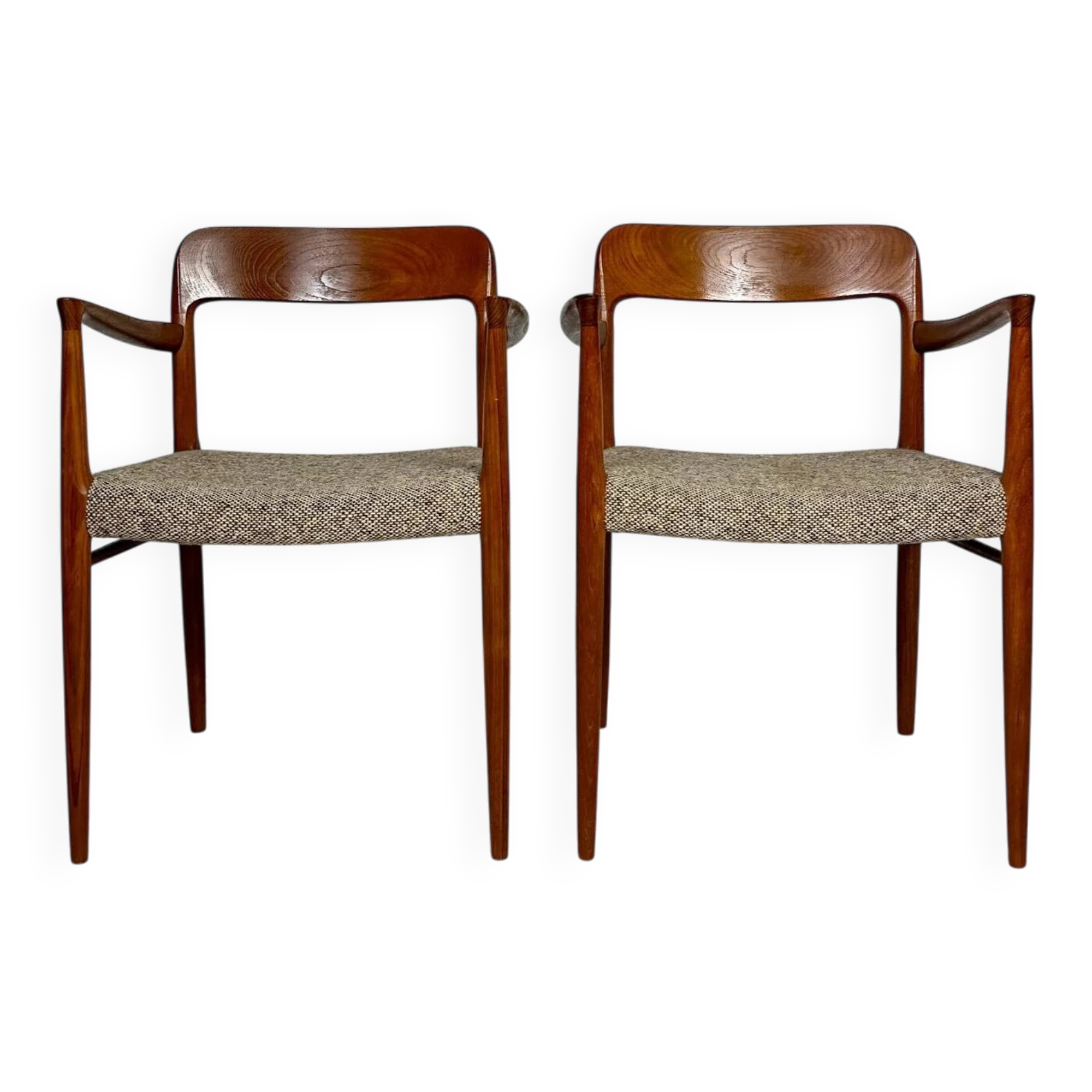 1950s Set of 2 Danish Teak Dining Chairs No. 56 by Niels O. Møller