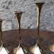 Series of 5 brass candlesticks