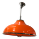 1960s Round Orange Chrome Pendant Light Guzzini style Bedroom Ceiling Lamp
