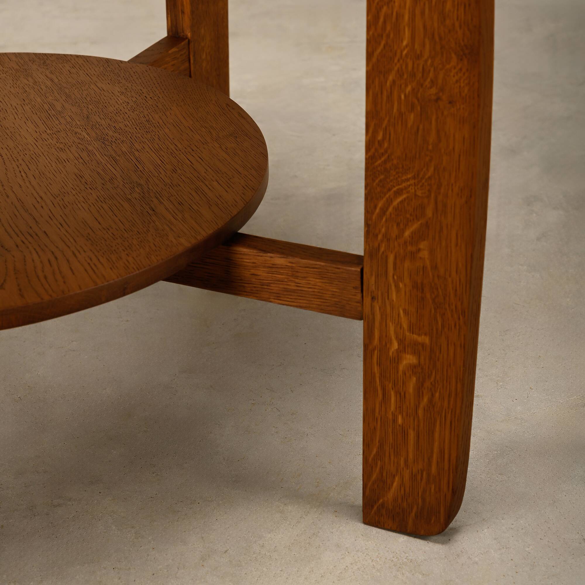 Dutch Art Deco Amsterdam School side table in Oak with star