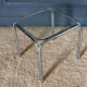 Three nesting tables 1970 Chromed metal and glass top
