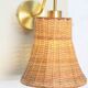 Brass & Rattan Wall Sconce