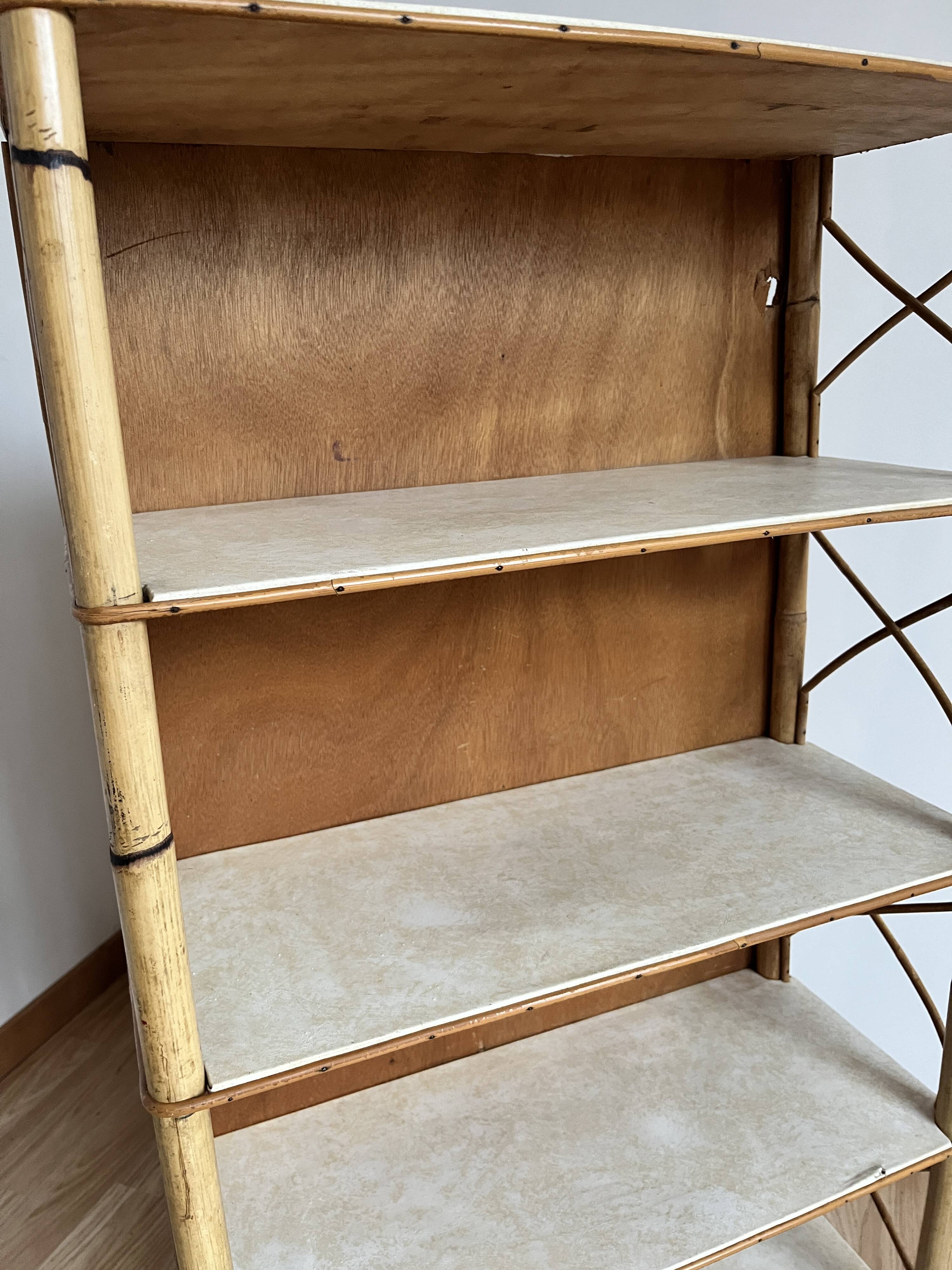 Rattan bookcase shelf