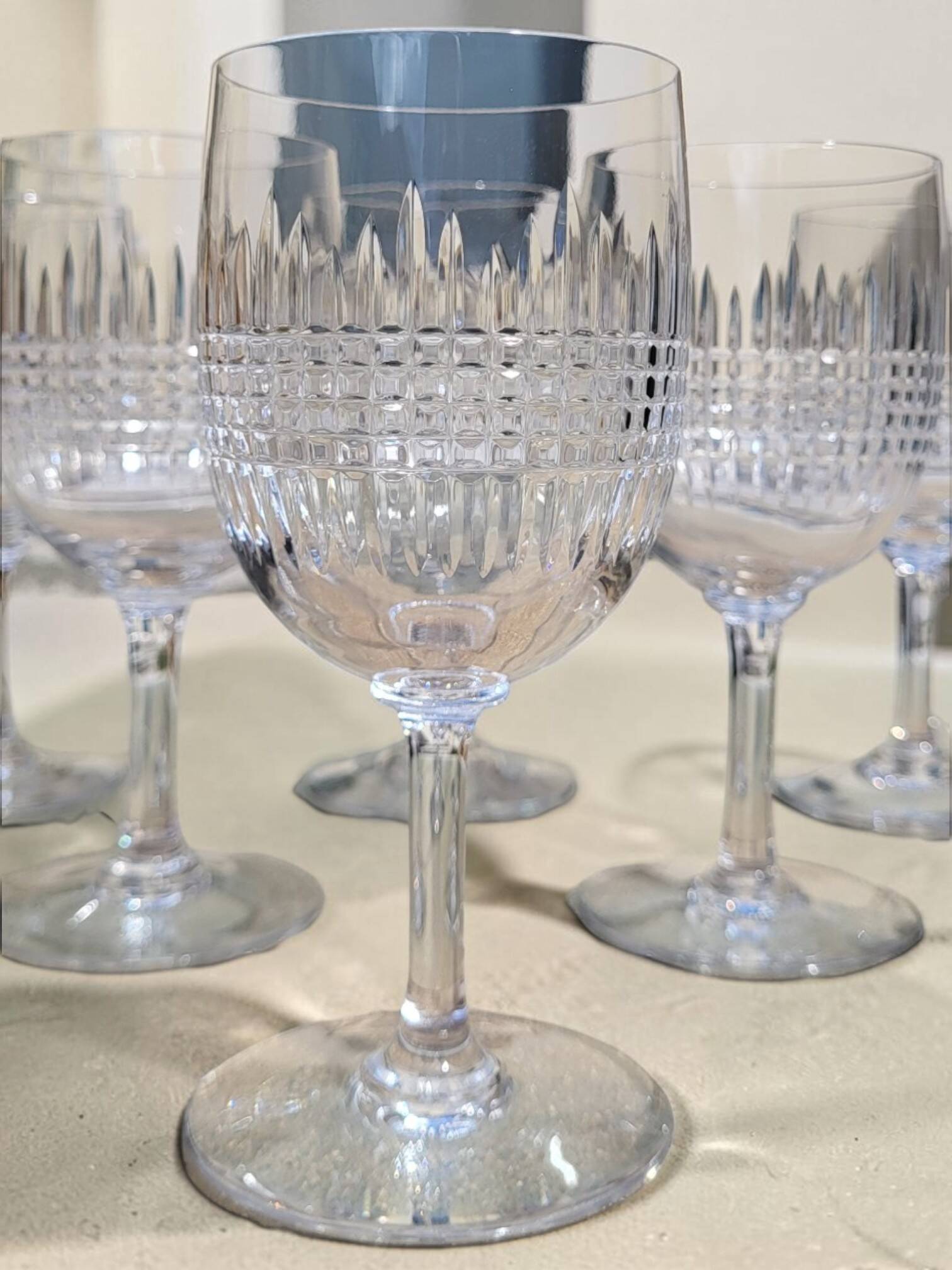 6 verres à eau en cristal Baccarat modèle Nancy