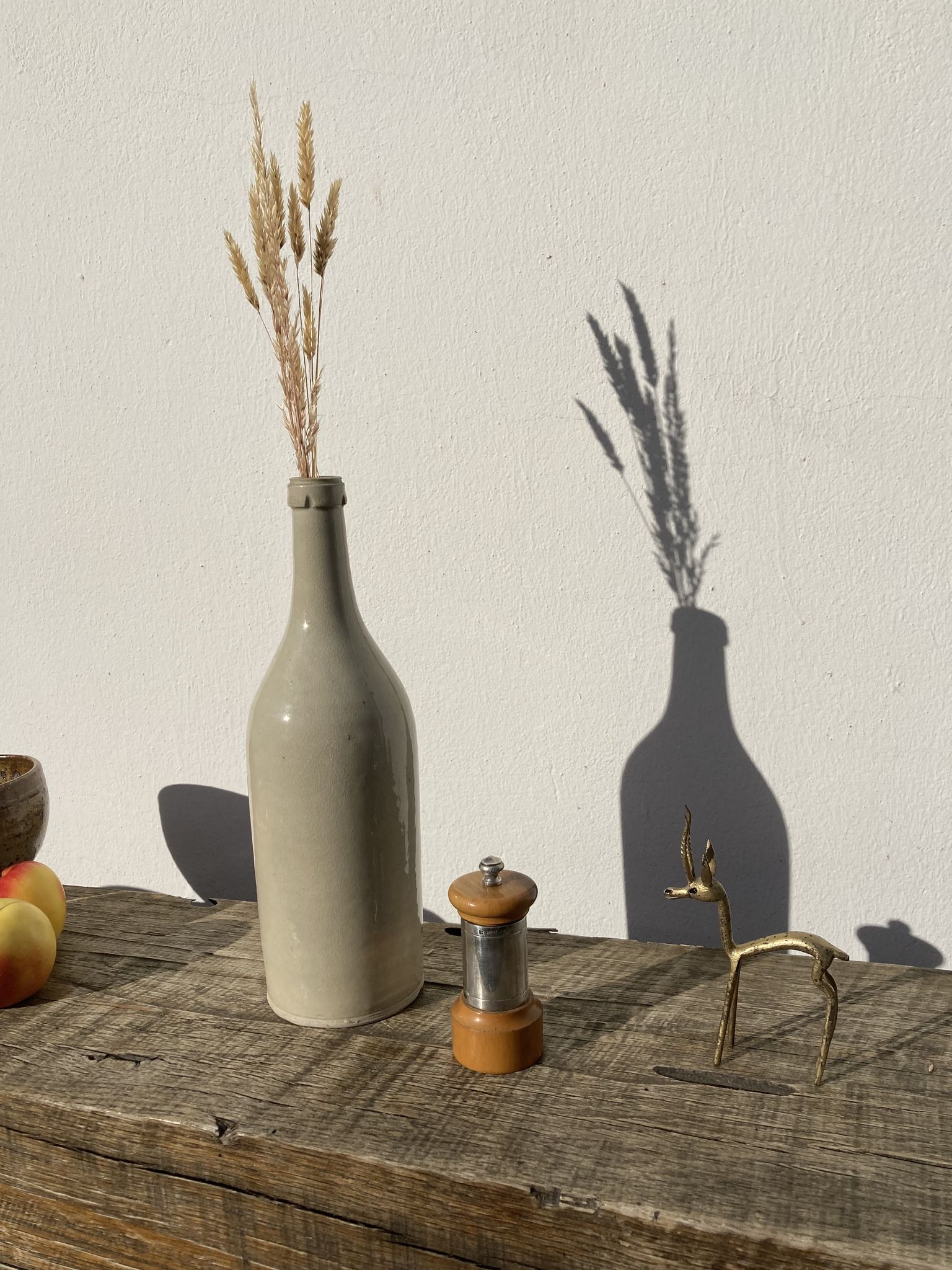 Peugeot pepper tree for Christofle in silver metal and vintage wood
