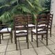 Ensemble de 6 chaises de salle à manger en chêne ancien rembourrées, comprenant 2 fauteuils.