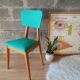 Beech chair compass feet 50s- 60s vinyl - vintage