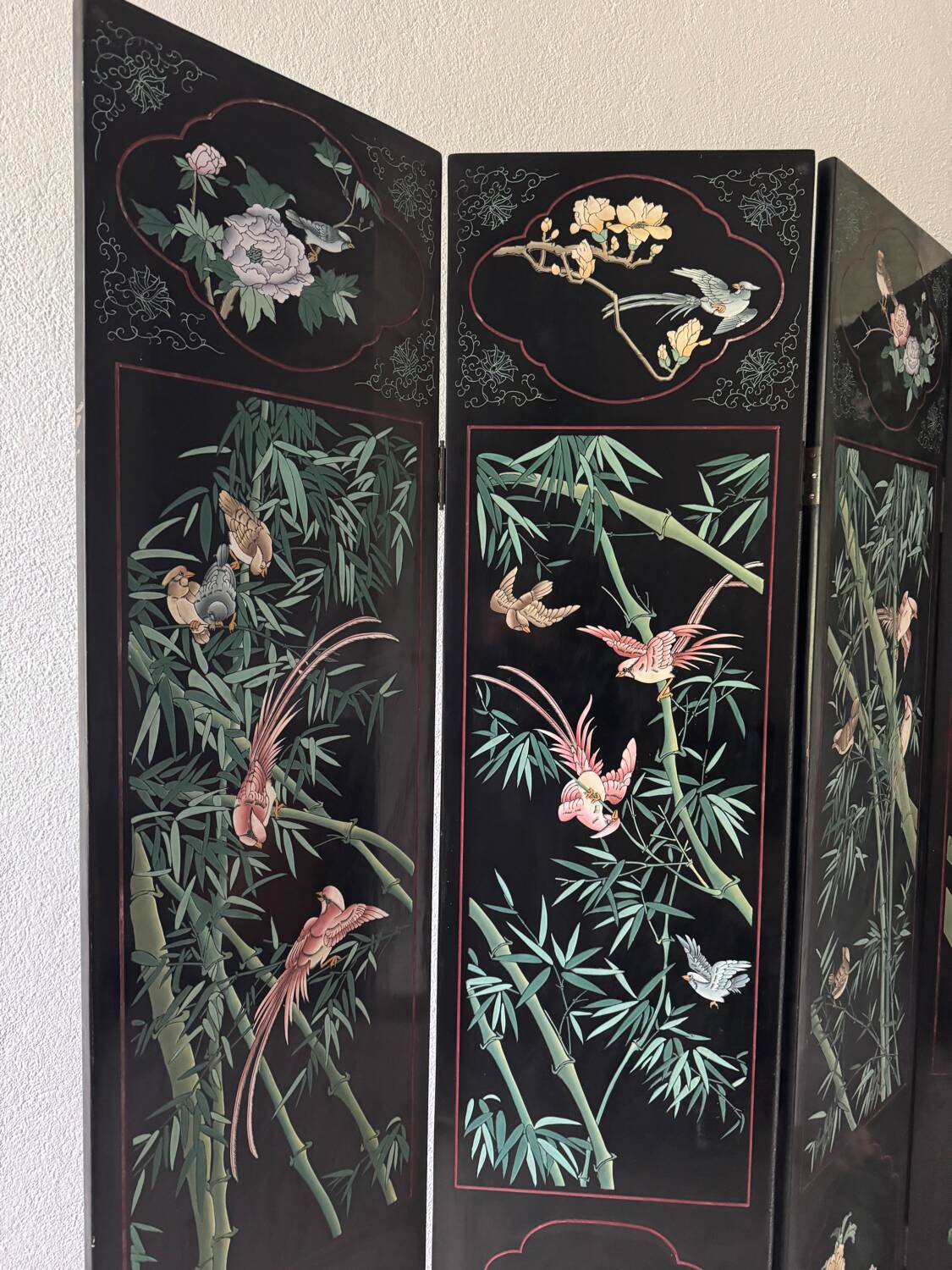 Antique Chinese lacquer screen