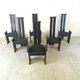 Post modern high back dining chairs, set of 6, 1970s