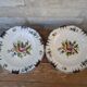 Set of 2 antique hand painted floral pattern plates