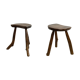 Pair of brutalist tripod stools