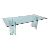 XXL Curved Glass Dining Table by Fiam Italia, 1990s