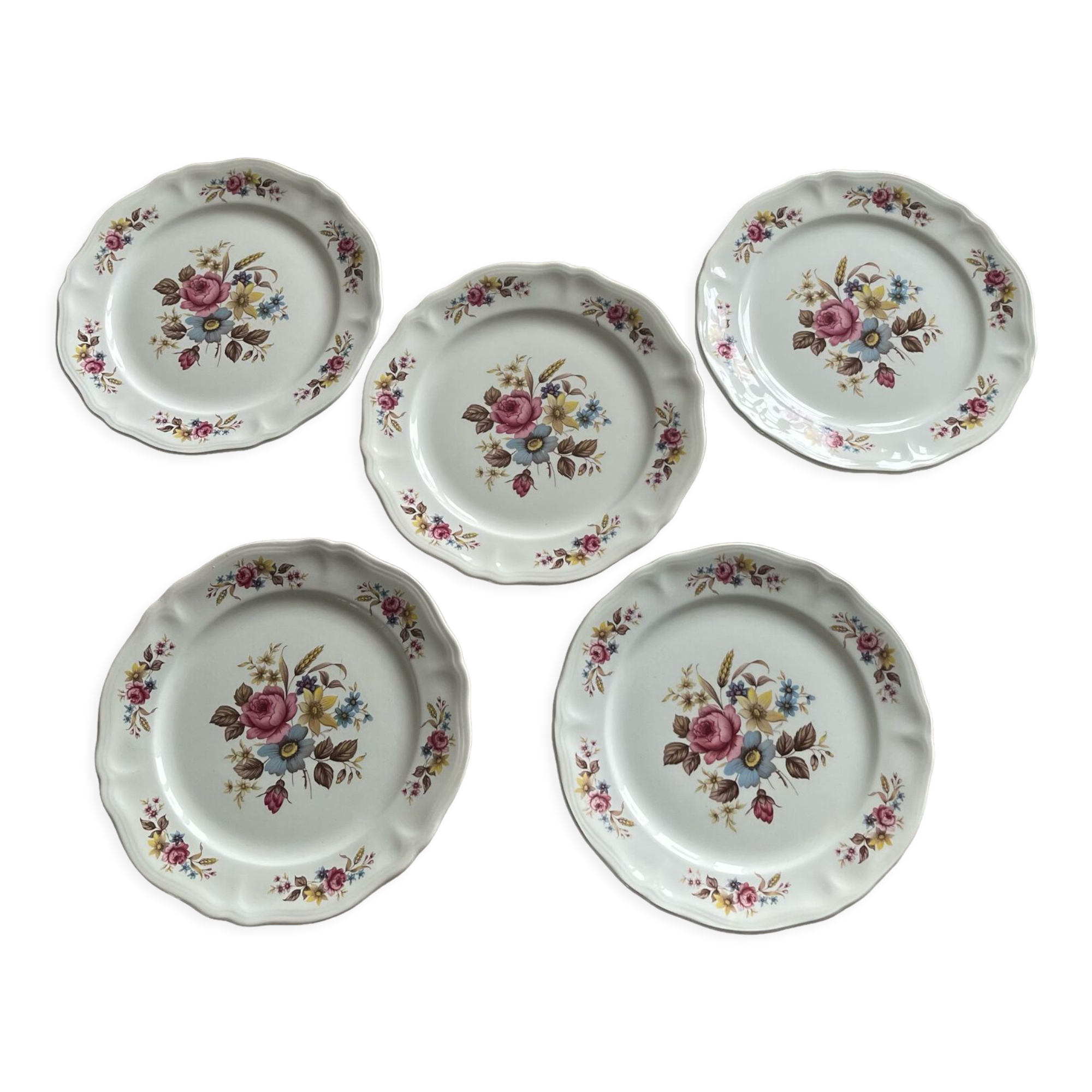 5 dessert plates Orchies Moulin des Loups