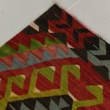 Large Green Handmade Vintage Kilim Rug, 184x309Cm