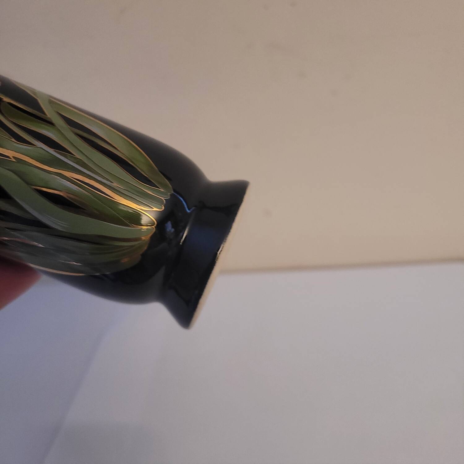 Black ceramic soliflore decorated with tulips - 1960s-1970s