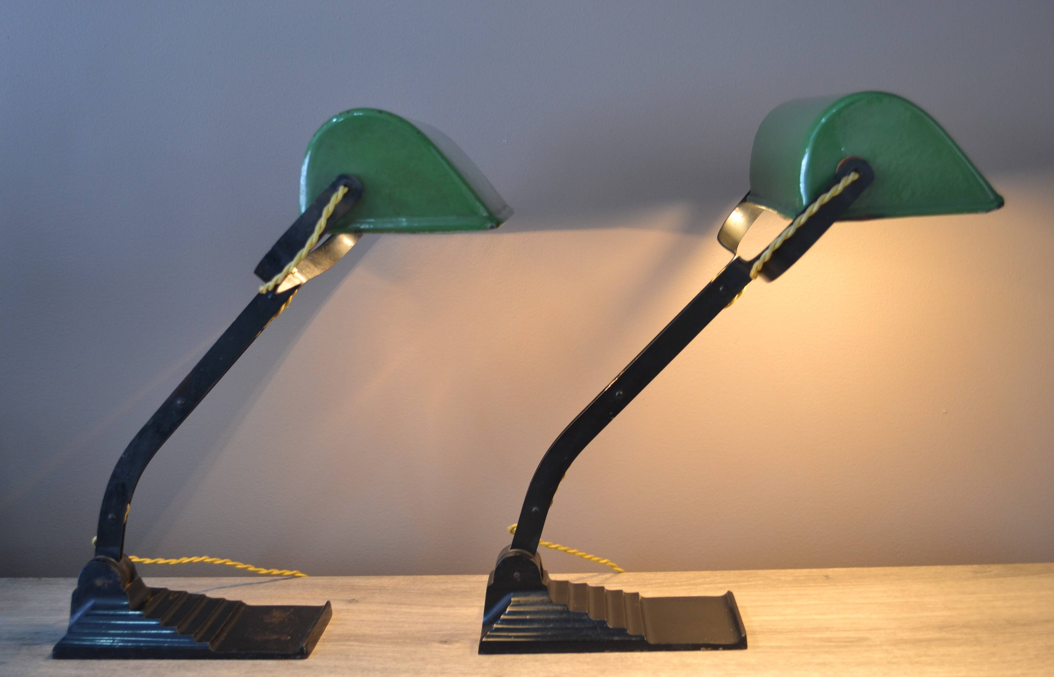 Pair of Art Deco desk lamps, 1930