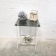Vintage metal and glass side table