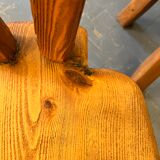 4 antique solid pine chairs