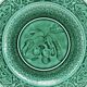 3 fruit plates Sarreguemines majolica shaded enamel Rubelles