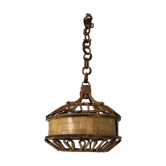 Suspension en rotin vintage