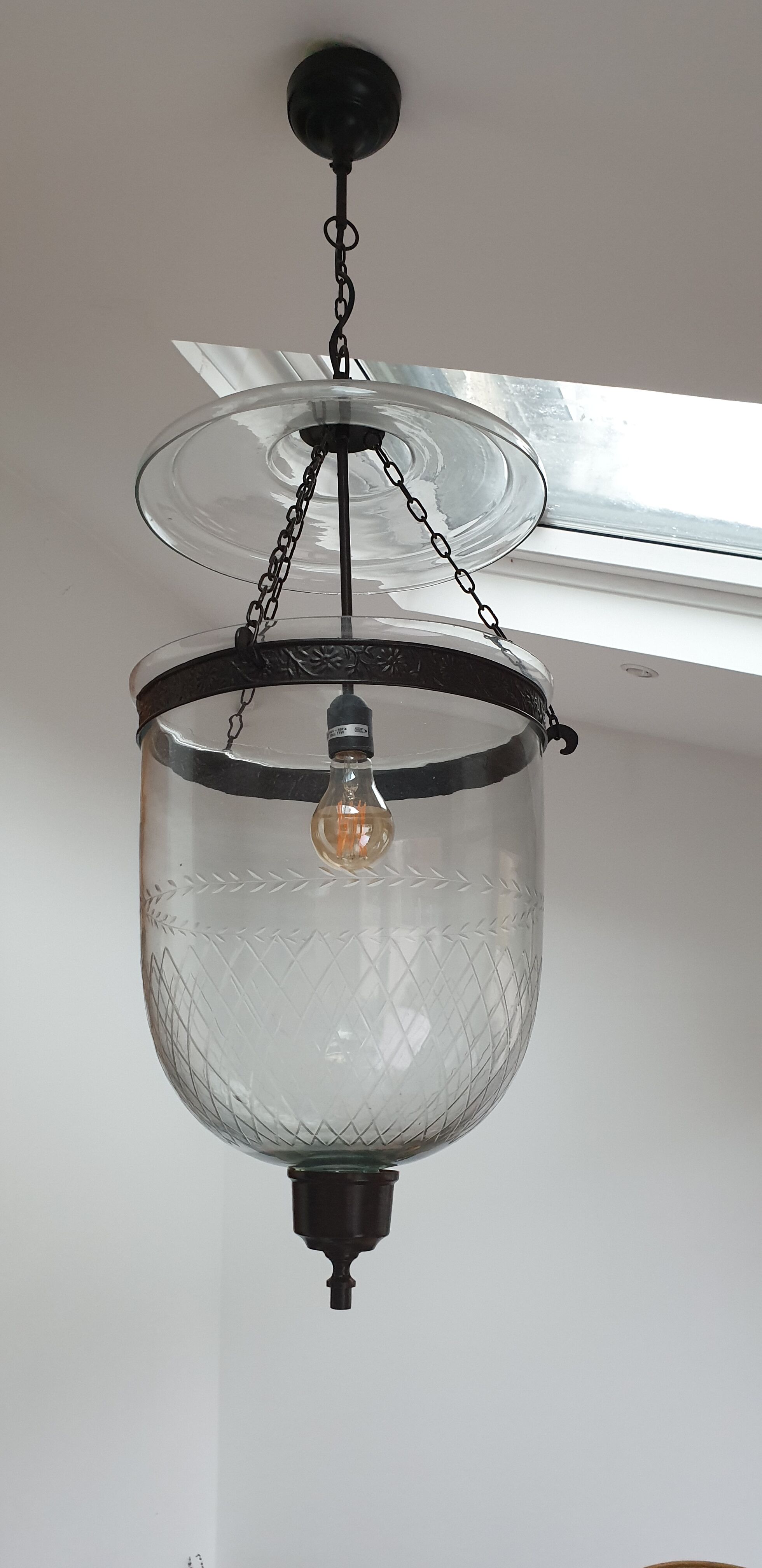 Glass globe hanging