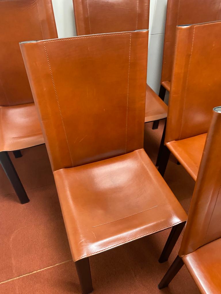 Chair Coral Mattéo Grassi in brown leather