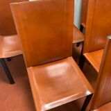 Chair Coral Mattéo Grassi in brown leather