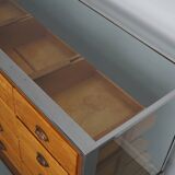 Vintage British maple & oak haberdashery cabinet or shop counter, 1930s