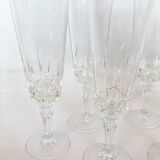 Champagne flutes cut crystal Cristal d'Arques Chantelle Lady victoria
