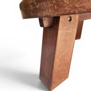 Brutalist oak coffee table / heavy weight 75 kg / 1960s