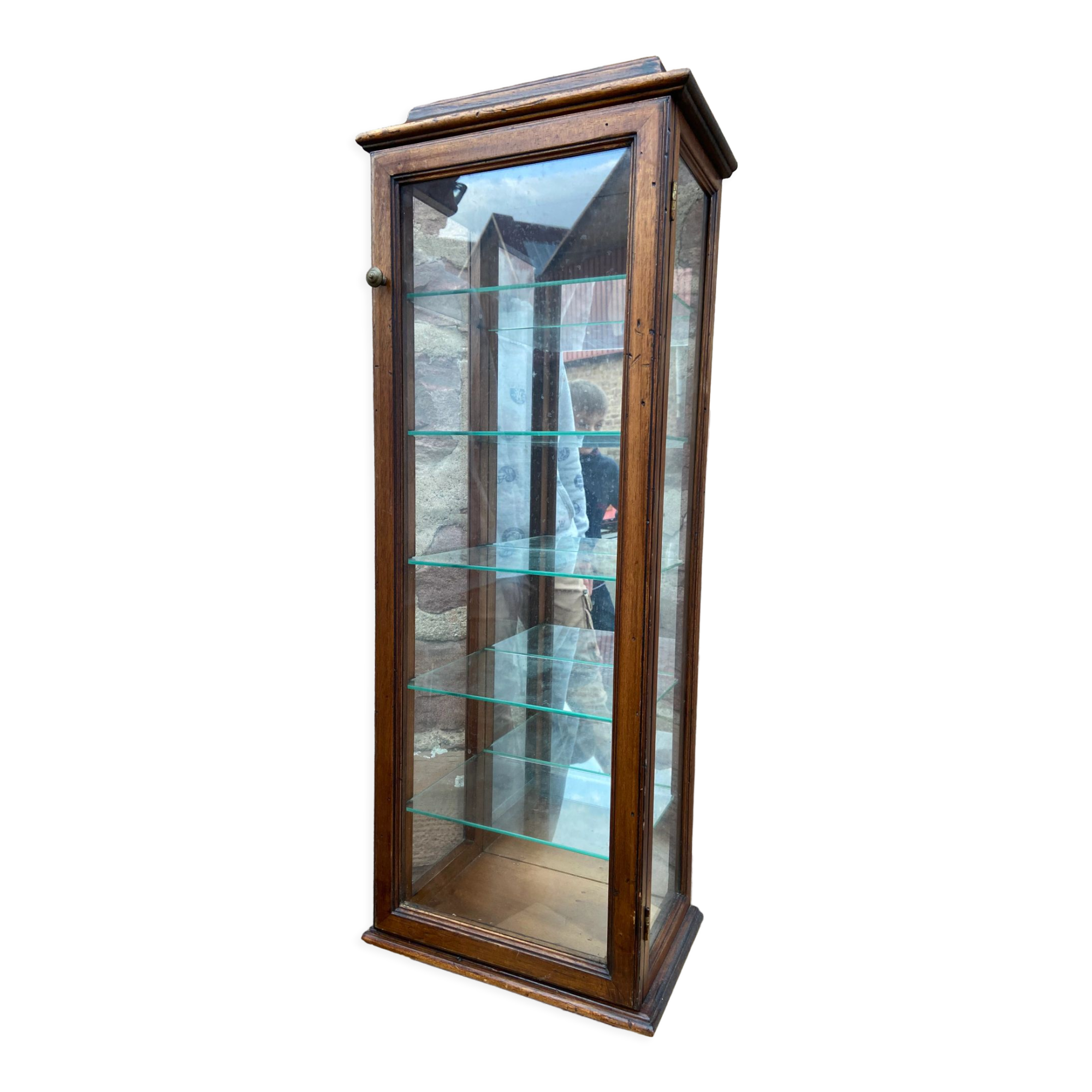 Vintage wooden wall display cabinet