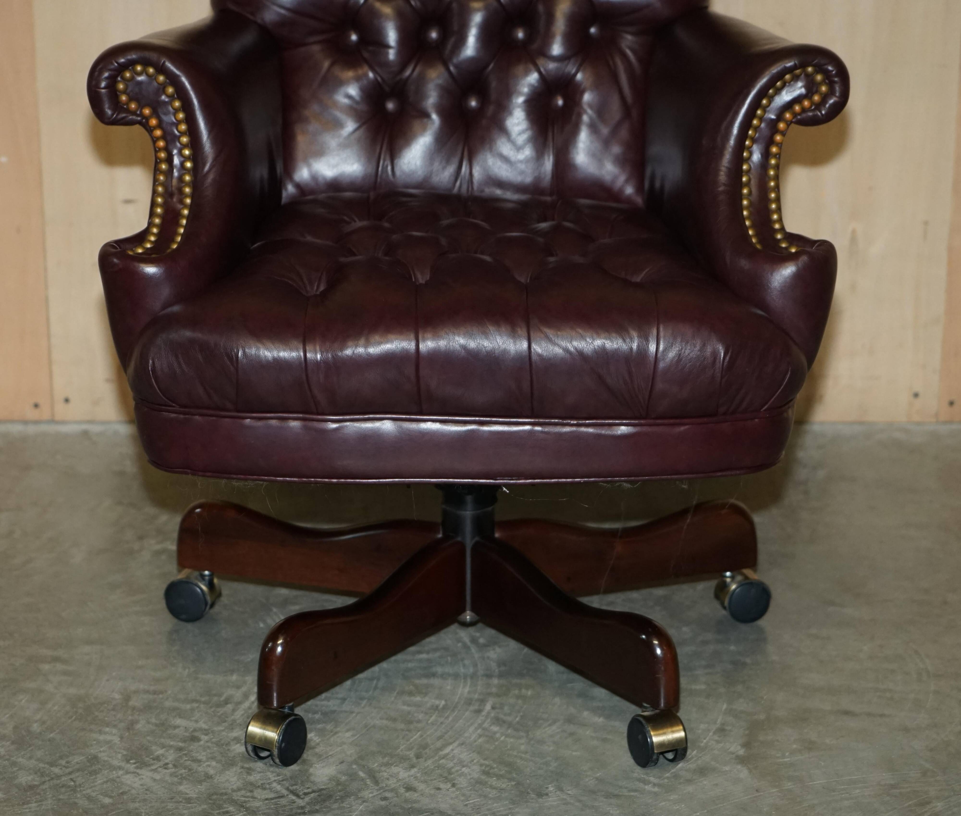 Vintage Chesterfield office chair with high back in Heritage leather.