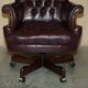 Vintage Chesterfield office chair with high back in Heritage leather.