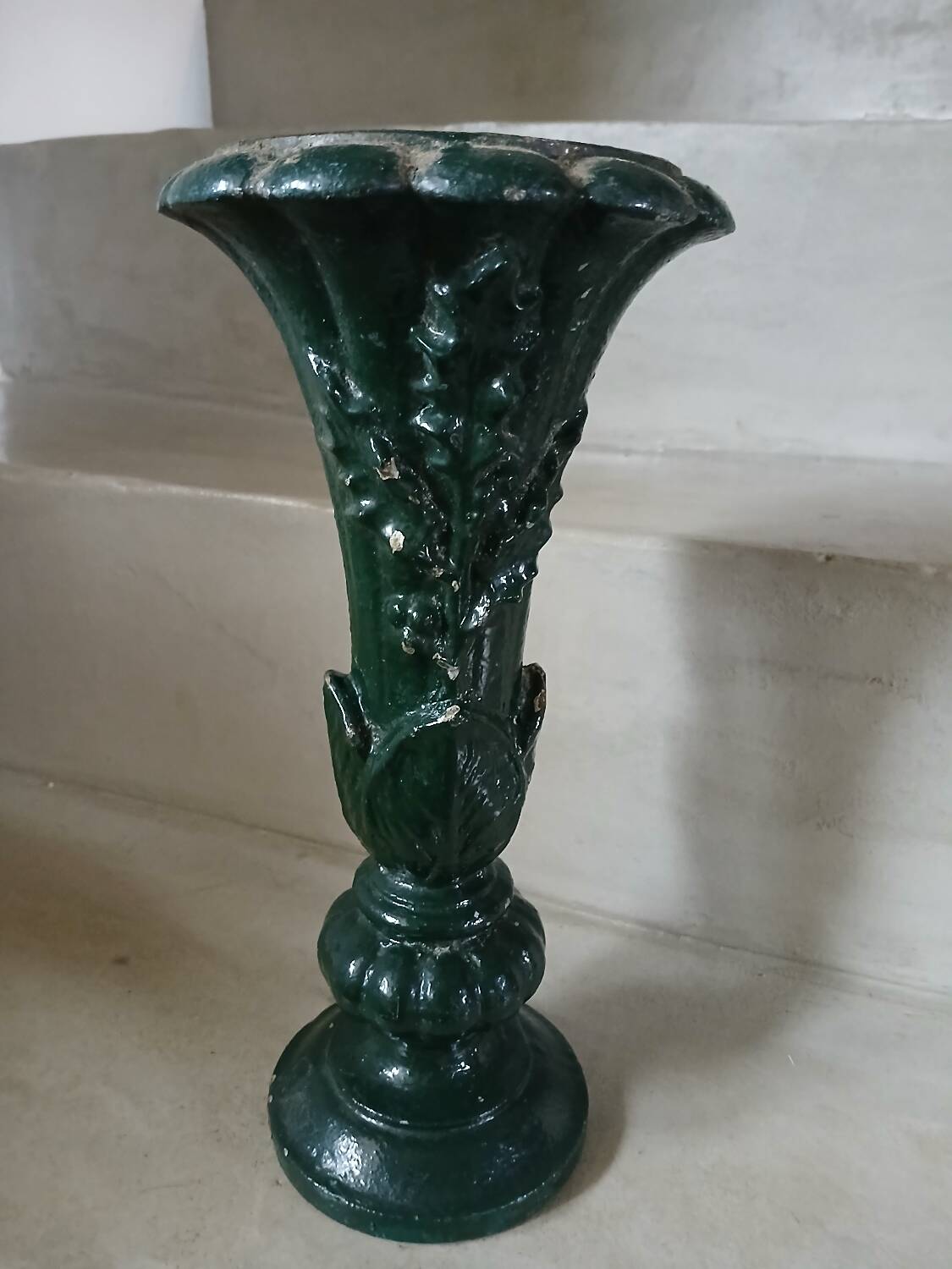 Antique cast iron vase