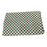 Old green and white checkerboard tablecloth with “AL” monogram