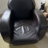 Genuine leather club chair