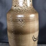 Saint clement ceramic vase with rock decoration 1950/60 38 cm