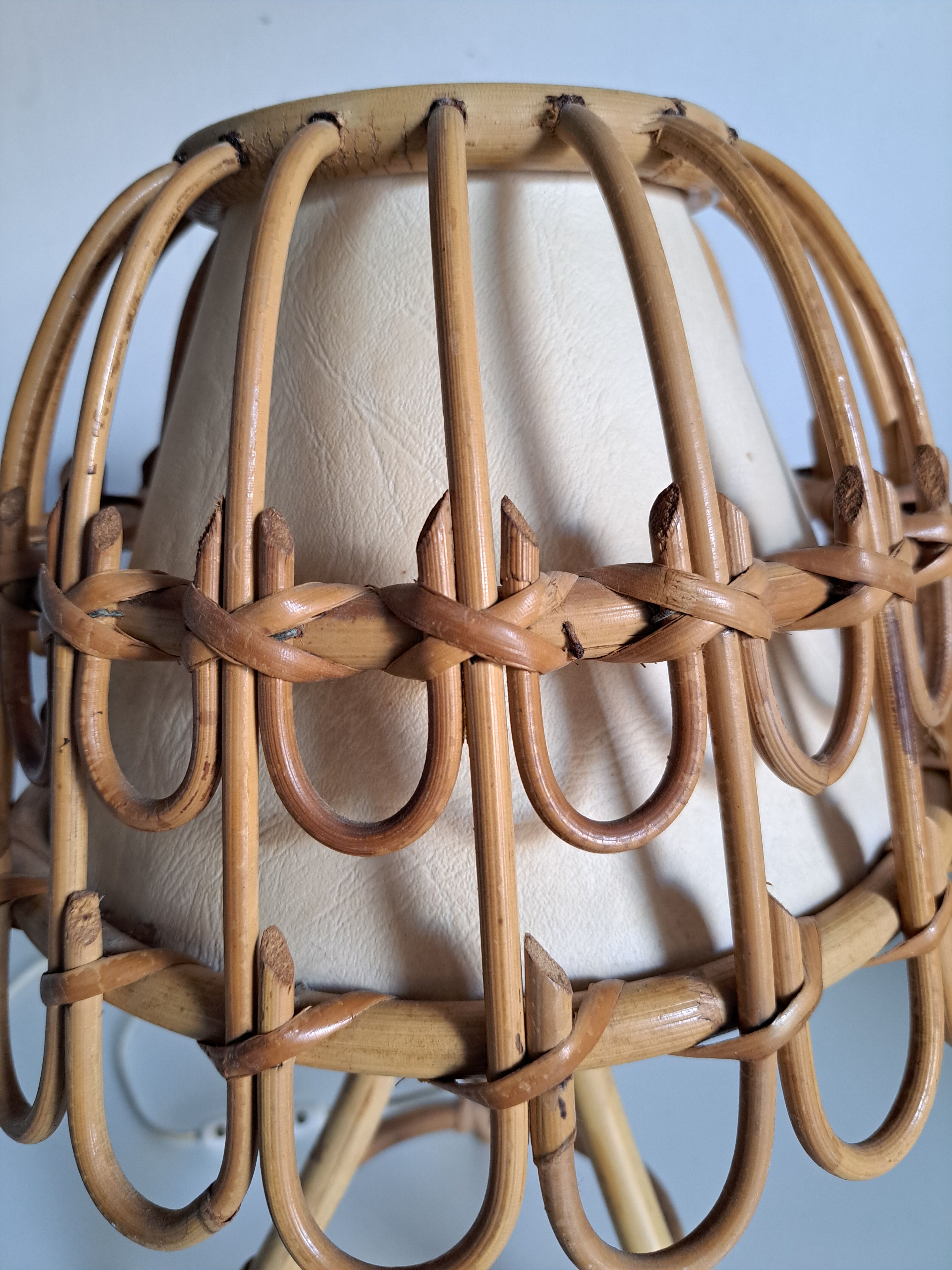 Vintage bamboo bedside lamp