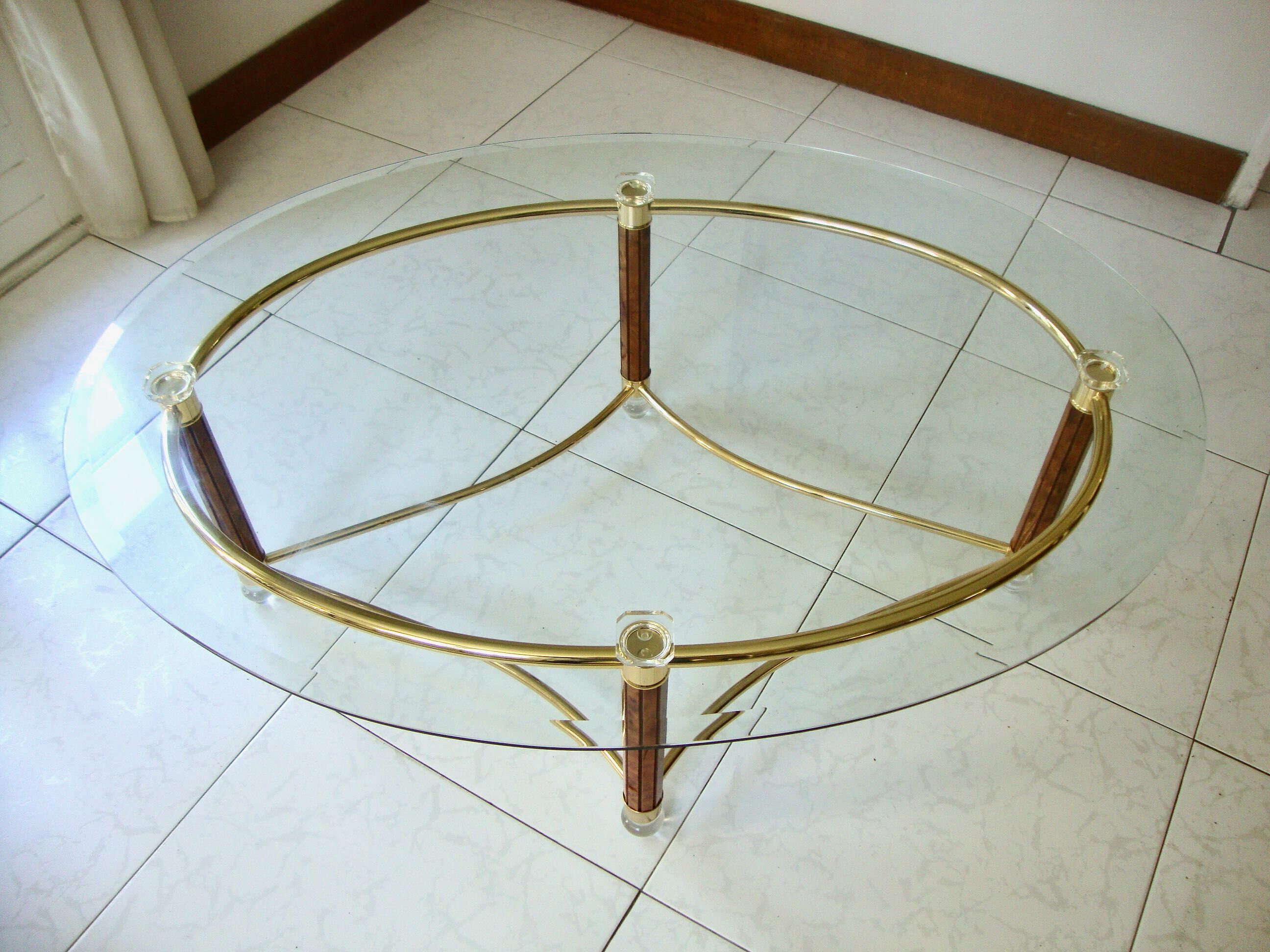 70s oval coffee table