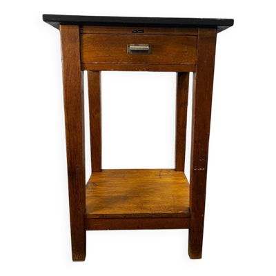 Table haute vintage en bois / table de bar / table d'appoint