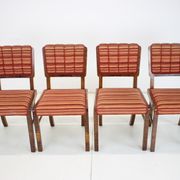 1930s set of 4 art deco dining chairs, czechoslovakia