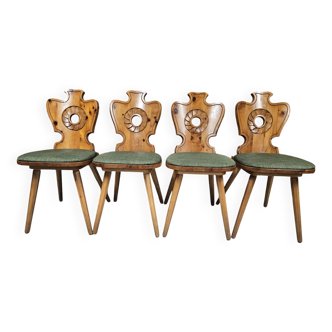 Lot 4 chaises auberge bistrot 1970"