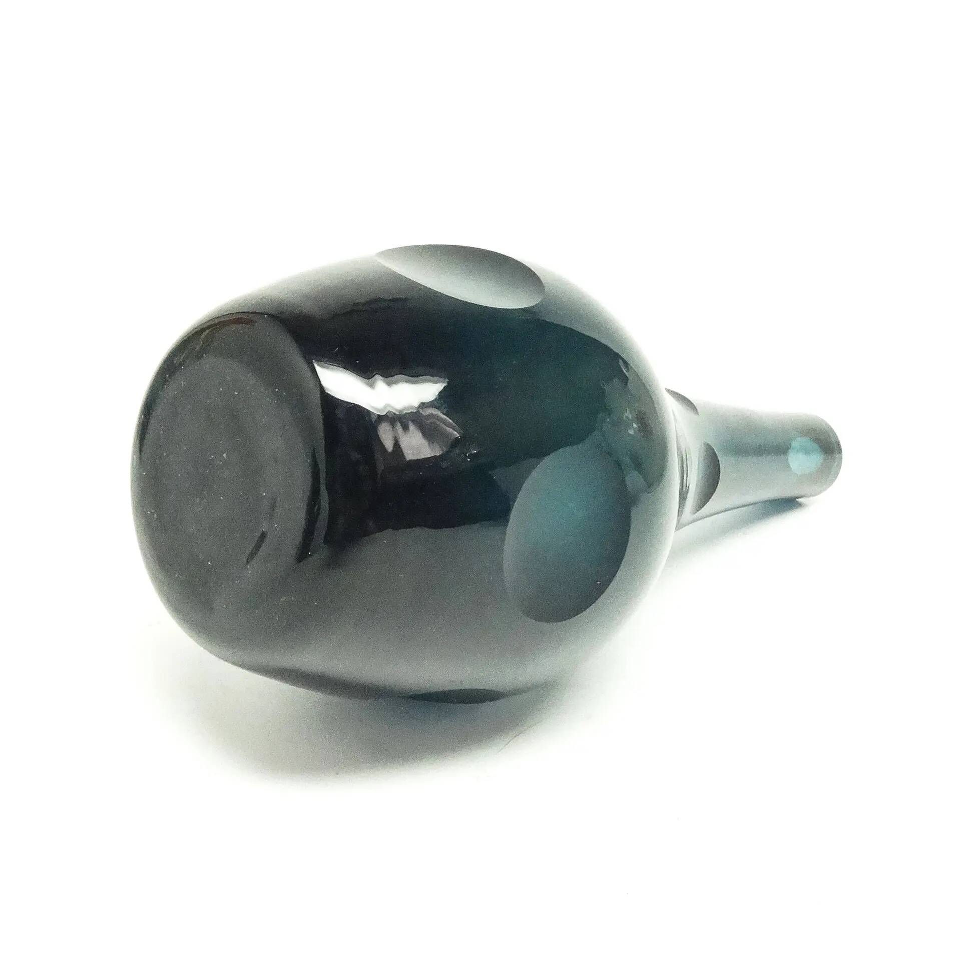 Postmodern vase, teal glass, WMF, Germany, 1960s