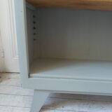 Library year 50 green of gray, 3 modular shelves wood