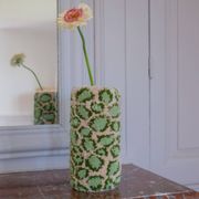 Green leopard vase