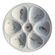 Set of 8 oyster plates or compartment plates, aquatic model Lourioux Fo.