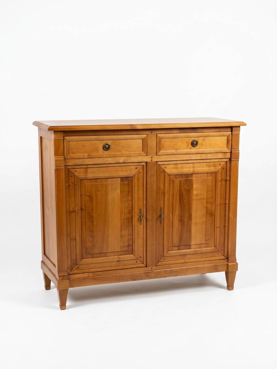 Louis XVI style buffet in solid cherry wood from the mid-20th century.