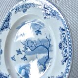 Assiettes XIXe siècle Gien terre de fer collection aux oiseaux japonisant
