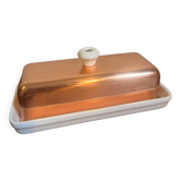 Copper and porcelain butter dish